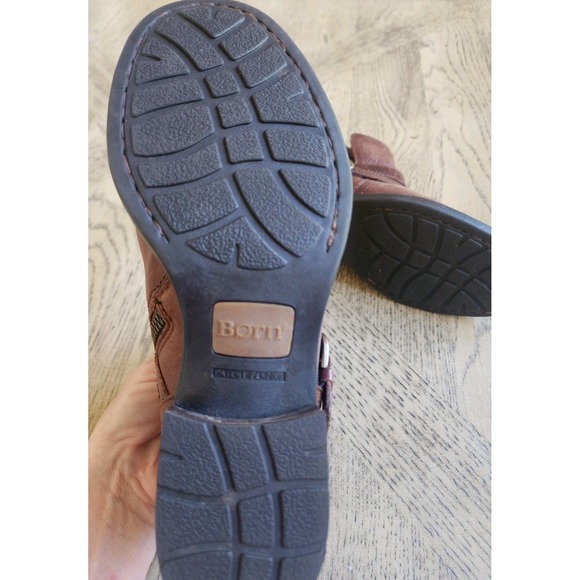 Born Boots Booties Womens Size 6.5 M Brown Leather Zip 2 Buckle Ankle Boots - Picture 7 of 10